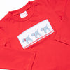 Plaid Pals Smocked Pant Set, Blue and Tan Plaid