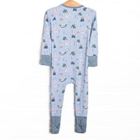 Campfire Friends Bamboo Zippy Pajama, Blue