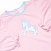 Prancin' Pony Applique Dress, Pink Stripe