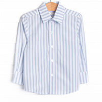 Bleu: Conrad Button-Up Shirt, Blue Stripe