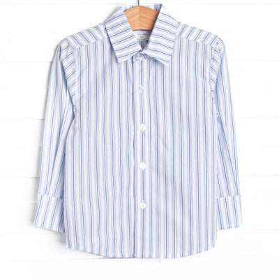 Bleu: Conrad Button-Up Shirt, Blue Stripe