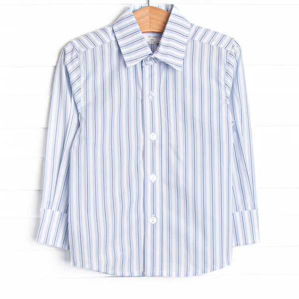Bleu: Conrad Button-Up Shirt, Blue Stripe