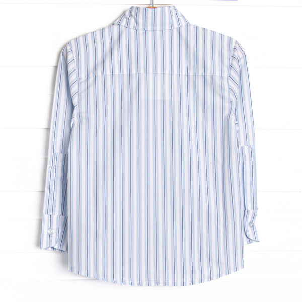 Bleu: Conrad Button-Up Shirt, Blue Stripe