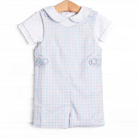 Bleu: Theodore Smocked Shortall, Blue Plaid