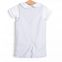 Bleu: Theodore Smocked Shortall, Blue Plaid