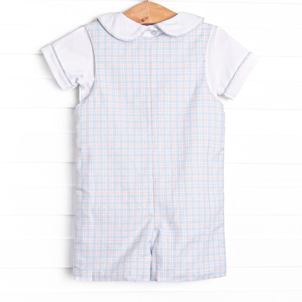 Bleu: Theodore Smocked Shortall, Blue Plaid