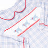 Plaid Pals Smocked Boy Bubble, Blue and Tan Plaid