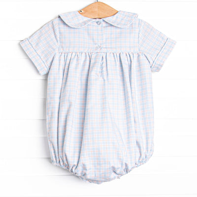 Bleu: Theodore Smocked Bubble, Blue Plaid