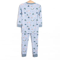 Campfire Friends Bamboo Pajama Set, Blue