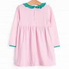 Lexie Ruffle Dress, Jade Green and Pink Stripe