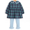 Campbell Long Sleeve Legging Set, Navy Plaid