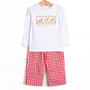 Chasing Tails Smocked Pant Set, Red Check