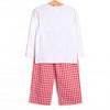Chasing Tails Smocked Pant Set, Red Check