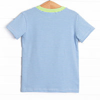 Pool Day Pooch Applique Top, Blue