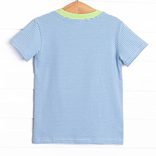 Pool Day Pooch Applique Top, Blue