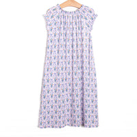 Patches of Petals Bamboo Night Gown, Purple