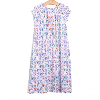 Patches of Petals Bamboo Night Gown, Purple