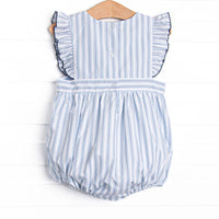 Bleu: Susannah Sails Smocked Bubble, Blue Stripe