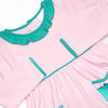 Lexie Ruffle Dress, Jade Green and Pink Stripe