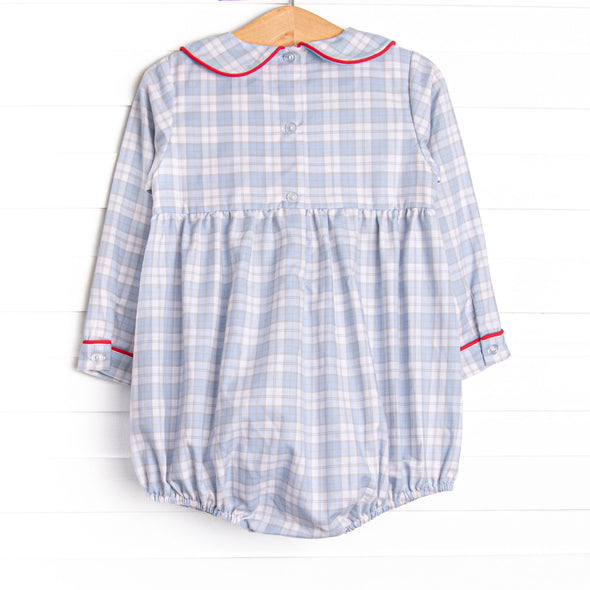 Plaid Pals Smocked Boy Bubble, Blue and Tan Plaid