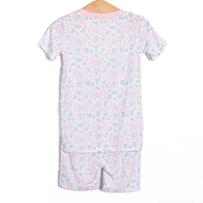 Silken Petals Bamboo Pajama Short Set, Pink