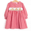 Chasing Tails Smocked Dress, Red Check