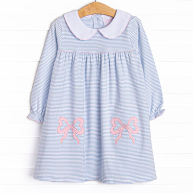 Brookhaven Bows Applique Dress, Blue