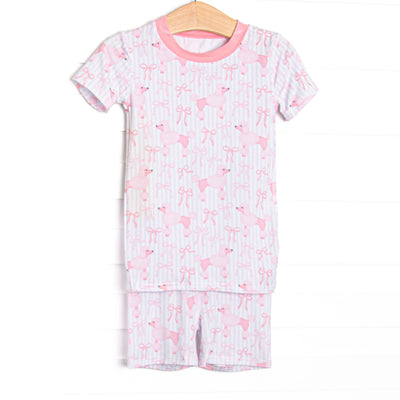 This set is made of the extremely soft, stretchy bamboo viscose fabric that feels like butter and features a poodle print.