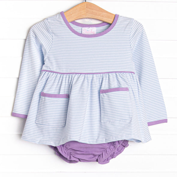 Lucy Pocket Diaper Set, Light Blue Stripe