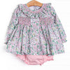 Secret Garden Smocked Diaper Set, Pink