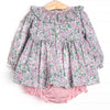 Secret Garden Smocked Diaper Set, Pink