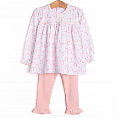 Brooklyn Bows Ruffle Legging Set, Pink