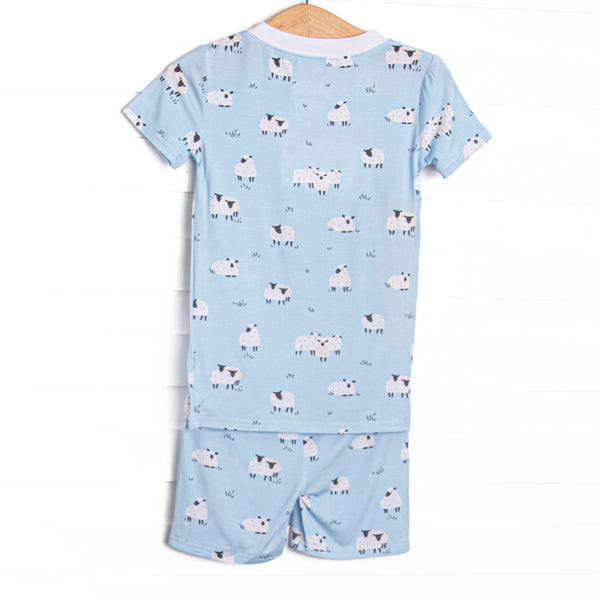 Sleepy Sheep Bamboo Pajama Short Set, Blue