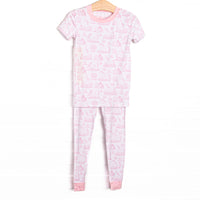 This set is made of the extremely soft, stretchy bamboo viscose fabric that feels like butter and features a unicorn print. 