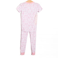 Fabled Fairytale Bamboo Pajama Short Sleeve Set, Pink