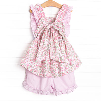 Bleu: Florence Applique Short Set, Pink