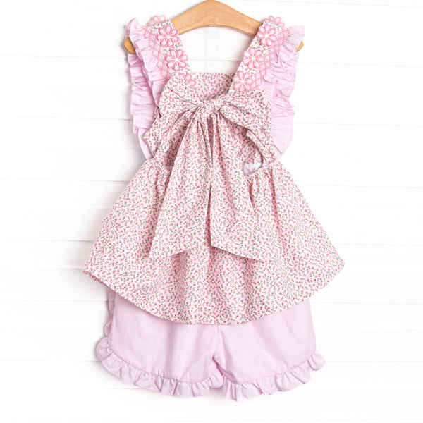 Bleu: Florence Applique Short Set, Pink