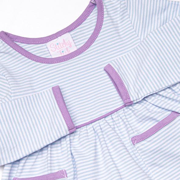 Lucy Pocket Diaper Set, Light Blue Stripe