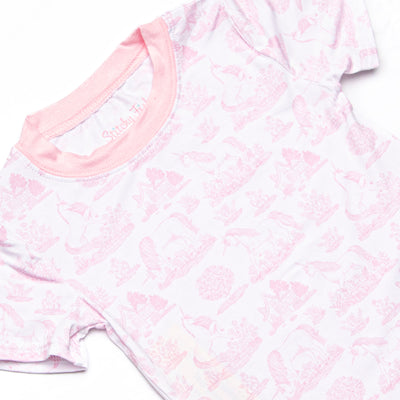 Fabled Fairytale Bamboo Pajama Short Sleeve Set, Pink