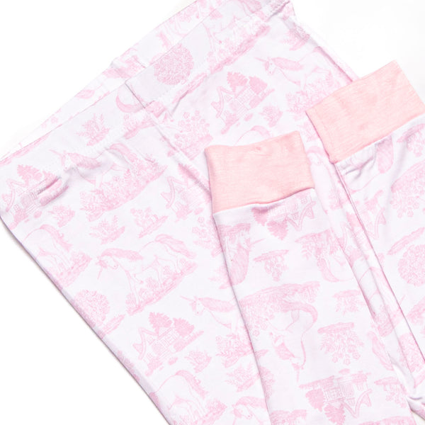 Fabled Fairytale Bamboo Pajama Short Sleeve Set, Pink