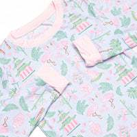East, Wind, Luck Bamboo Pajama Set, Pink
