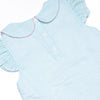 Cottontail Classic Applique Ruffle Short Set, Mint Seersucker