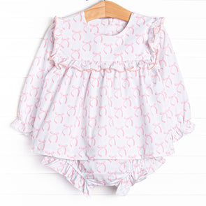 Brooklyn Bows Diaper Set, Pink
