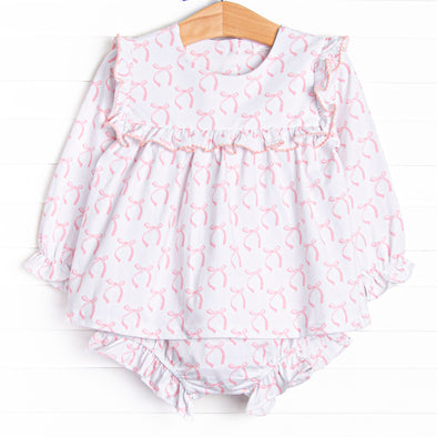 Brooklyn Bows Diaper Set, Pink