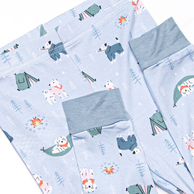 Campfire Friends Bamboo Pajama Set, Blue