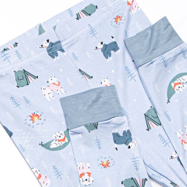 Campfire Friends Bamboo Pajama Set, Blue