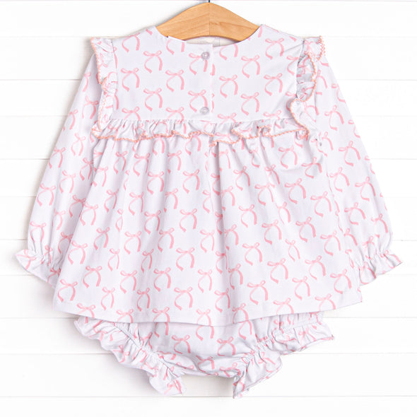 Brooklyn Bows Diaper Set, Pink