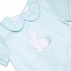 Cottontail Classic Applique Short Set, Mint Seersucker