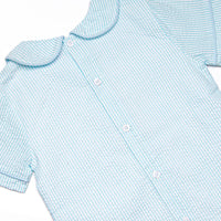 Cottontail Classic Applique Short Set, Mint Seersucker