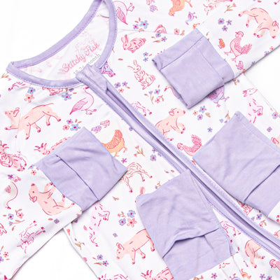 Fairytale Farm Bamboo Zippy Pajama, Purple